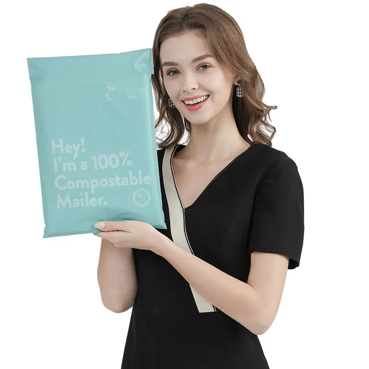 Beg Kurier Terbiodegradasi Beg Mel Berwarna PLA Beg Penghantaran Tersuai Dengan Logo