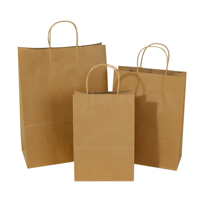 Logo Tersuai Mesra Alam Coklat Makanan Segera Ambil Beg Kertas Kraft