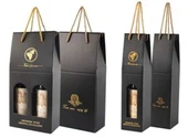 Berkualiti tinggi Kraft coklat botol wain pembungkusan beg kertas dengan jelas tingkap